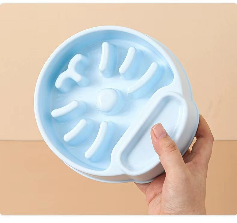HKM-8434109 Anti-Tumble PET Plastic Bowl for Cats - Available in Orange, White, and Blue