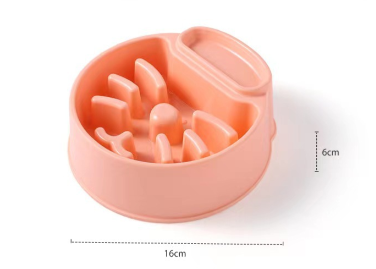 HKM-8434109 Anti-Tumble PET Plastic Bowl for Cats - Available in Orange, White, and Blue