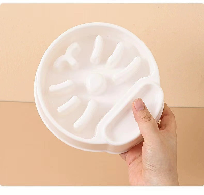 HKM-8434109 Anti-Tumble PET Plastic Bowl for Cats - Available in Orange, White, and Blue