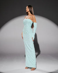 HKM-843411 Elegant Green Maxi Dress for Women - Style EZ25141