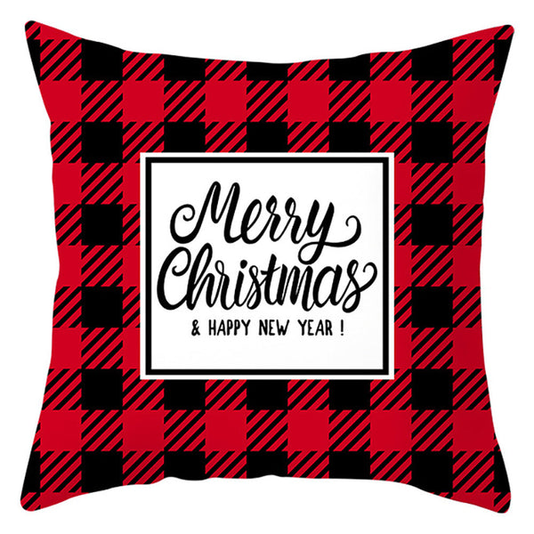 HKM-843411 European Linen Christmas Pillowcase with Landscape Pattern and PP Cotton Filling