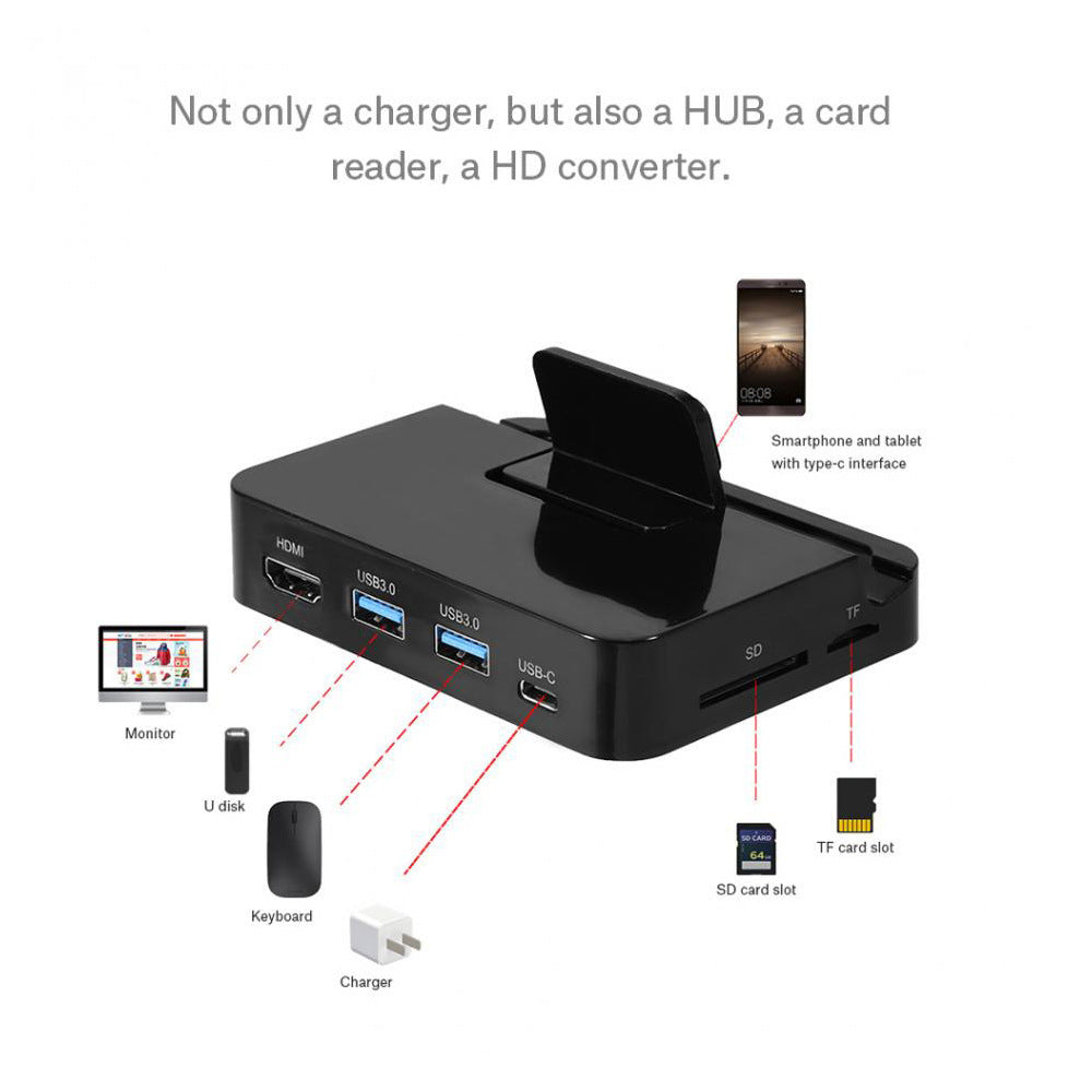 HKM-843411 HD Mobile Phone Dock Converter with 5Gbps Transmission Rate - No External Power Supply Required
