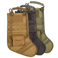 HKM-843475 Military-Style Christmas Stocking Bag for Practical Storage - 20L Capacity, Oxford Fabric