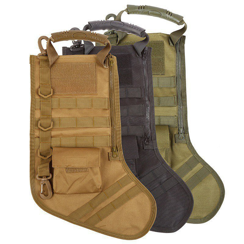 HKM-843475 Military-Style Christmas Stocking Bag for Practical Storage - 20L Capacity, Oxford Fabric