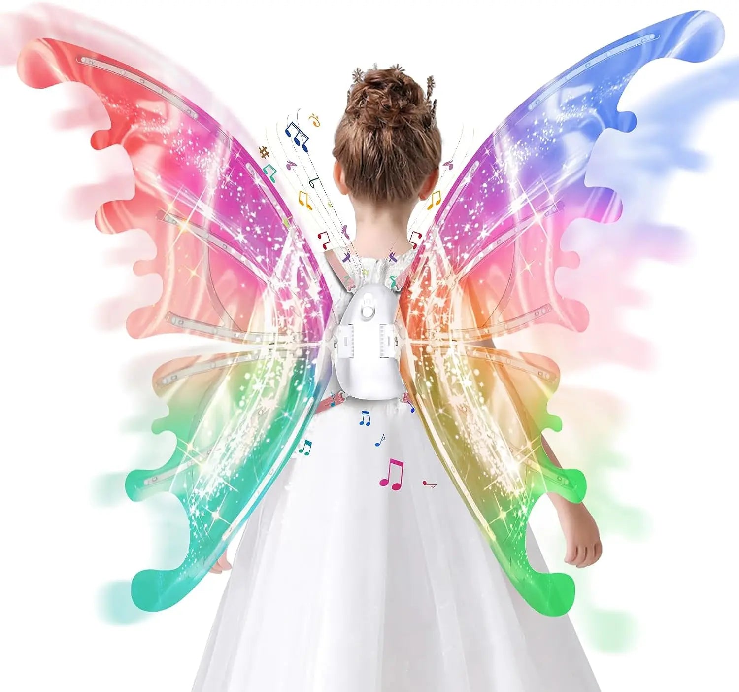 HKM-843539 Glowing Butterfly Wings for Kids - Electric Light Up Fairy Wings, Ages 2-13