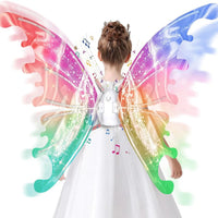 HKM-843539 Glowing Butterfly Wings for Kids - Electric Light Up Fairy Wings, Ages 2-13