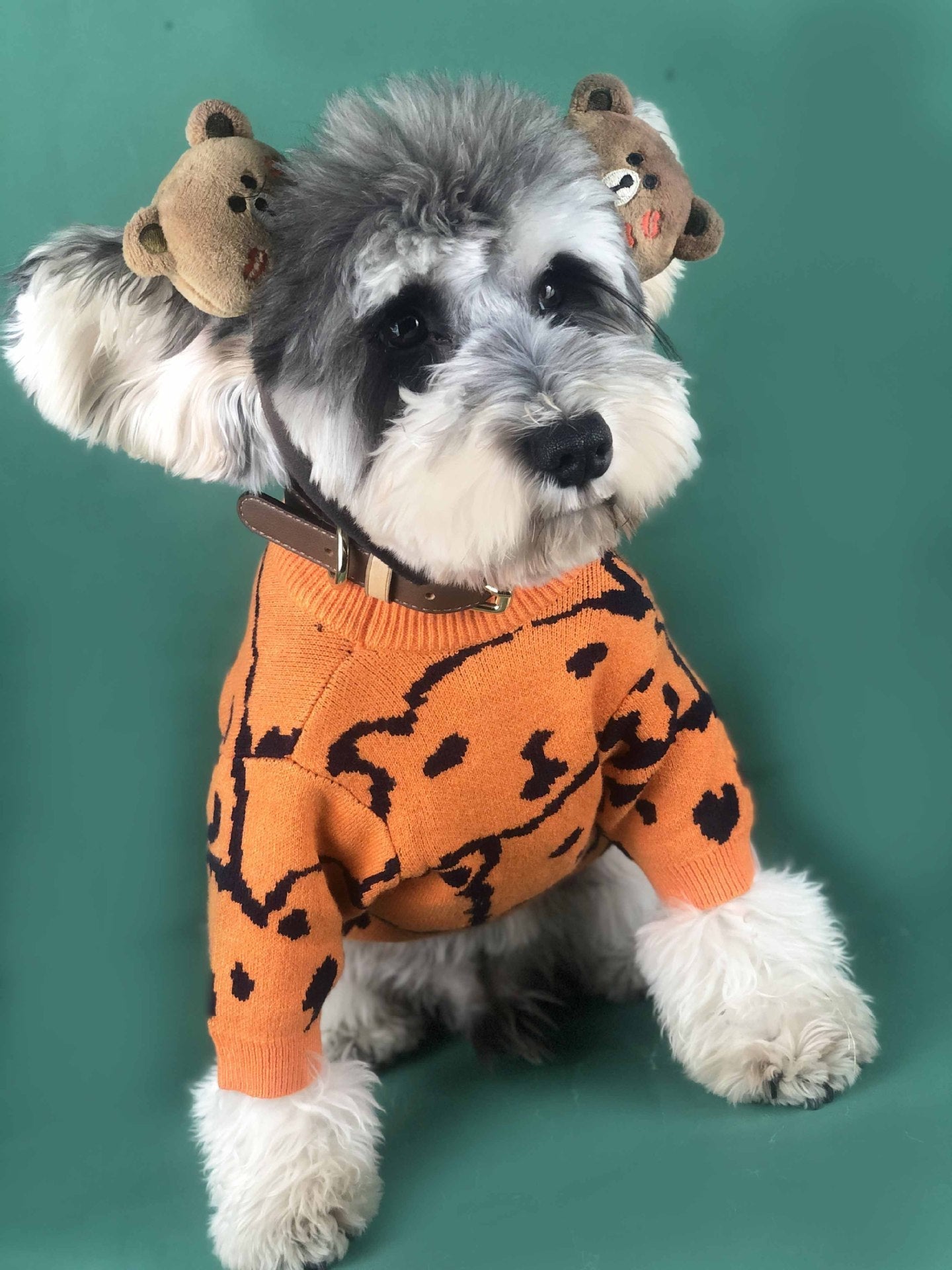 HKM-8435901 Cozy Wool Pullover Dog Sweater for Small Dogs in Orange, Available in Multiple Sizes