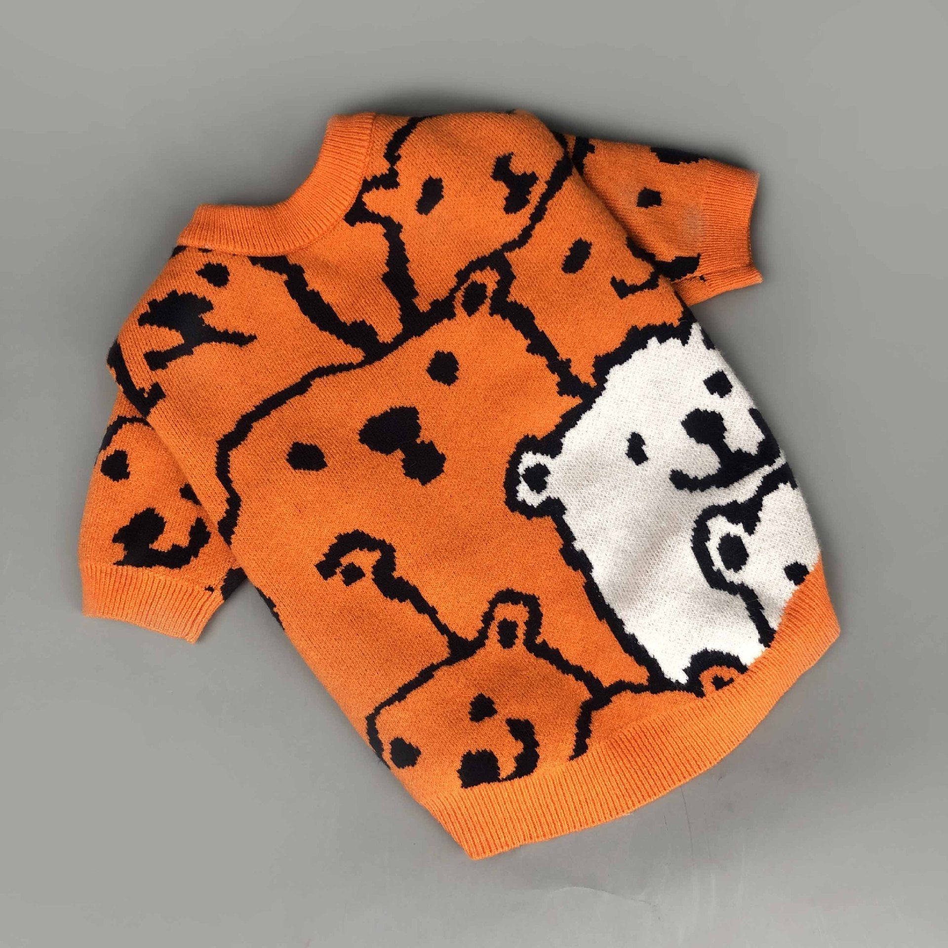 HKM-8435901 Cozy Wool Pullover Dog Sweater for Small Dogs in Orange, Available in Multiple Sizes