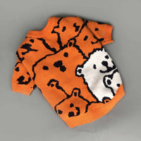 HKM-8435901 Cozy Wool Pullover Dog Sweater for Small Dogs in Orange, Available in Multiple Sizes