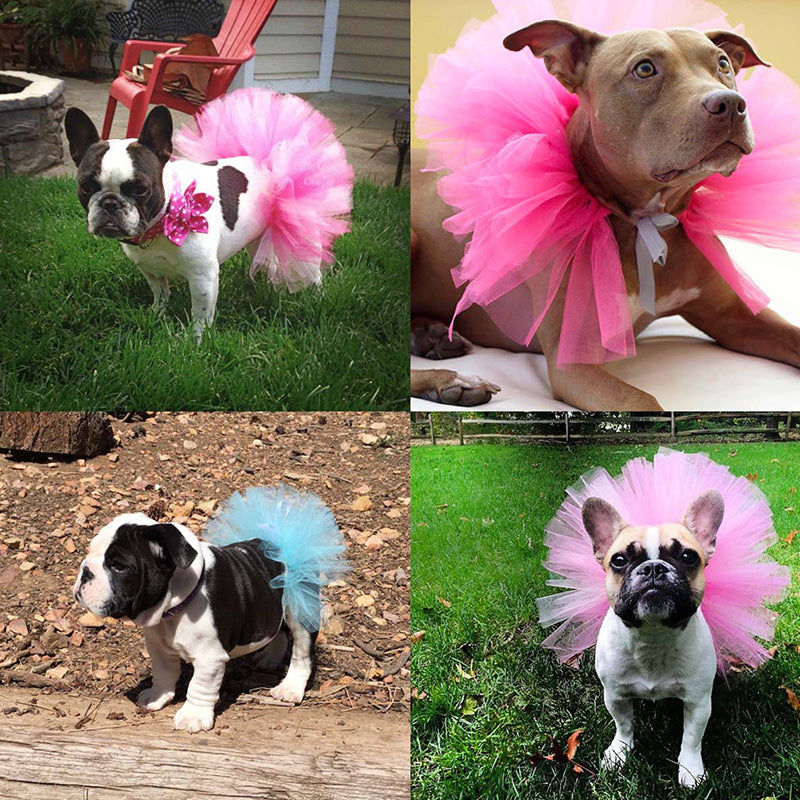 HKM-8436285 Pet Tutu Skirt for Small to Large Pets - Soft Mesh Material, Protective Design, Adjustable Waist