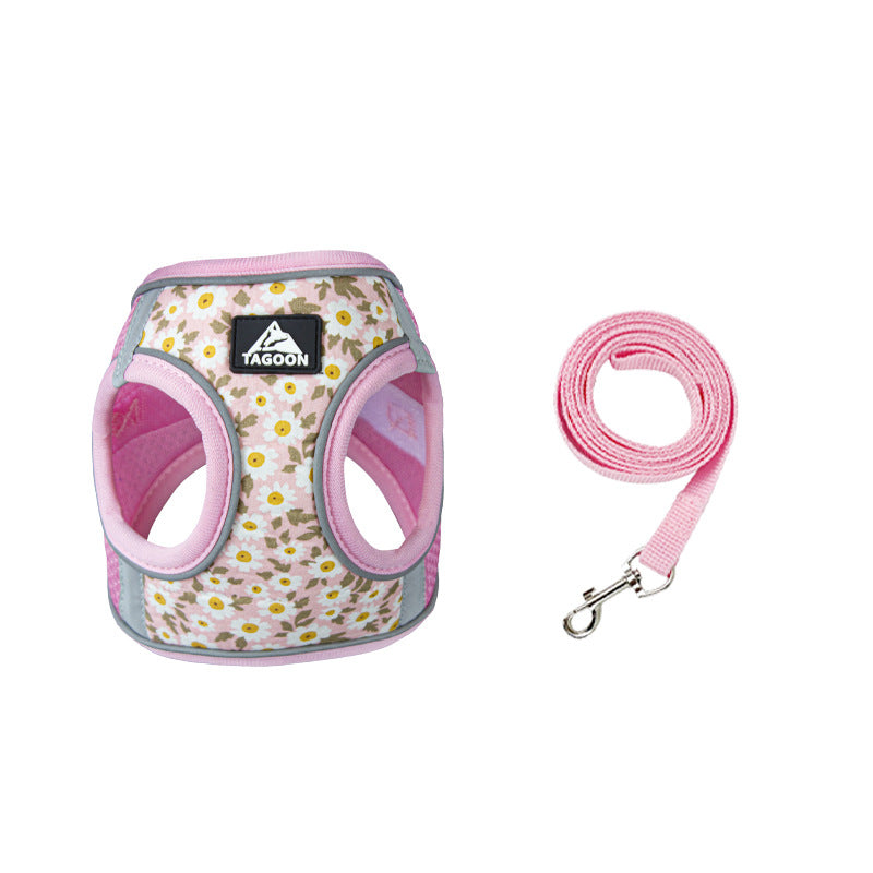 HKM-8437181 Breathable Dog and Cat Rope Leash with Anti-Breaking Chest Strap