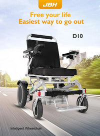 HKM-843731 Adjustable Foldable Electric Wheelchair with Removable Battery and Aluminum Alloy Frame, Model D10