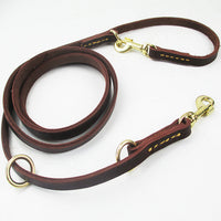 HKM-8437693 Double-Headed Copper Hook Cowhide Dog Traction Belt with Convenient Leash¹¦ÄÜ