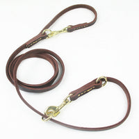 HKM-8437693 Double-Headed Copper Hook Cowhide Dog Traction Belt with Convenient Leash¹¦ÄÜ