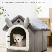 HKM-8437949 Universal Small Dog and Cat Nest House - Warm, Washable, Soft Pet Bed for Winter