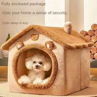 HKM-8437949 Universal Small Dog and Cat Nest House - Warm, Washable, Soft Pet Bed for Winter