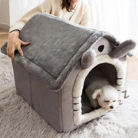 HKM-8437949 Universal Small Dog and Cat Nest House - Warm, Washable, Soft Pet Bed for Winter