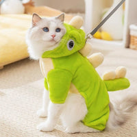 HKM-8438461 Dinosaur Costume Fleece Coat for Small Dogs and Cats - Cute, Cozy, and Easy to Wear