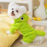 HKM-8438461 Dinosaur Costume Fleece Coat for Small Dogs and Cats - Cute, Cozy, and Easy to Wear