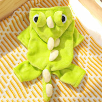 HKM-8438461 Dinosaur Costume Fleece Coat for Small Dogs and Cats - Cute, Cozy, and Easy to Wear
