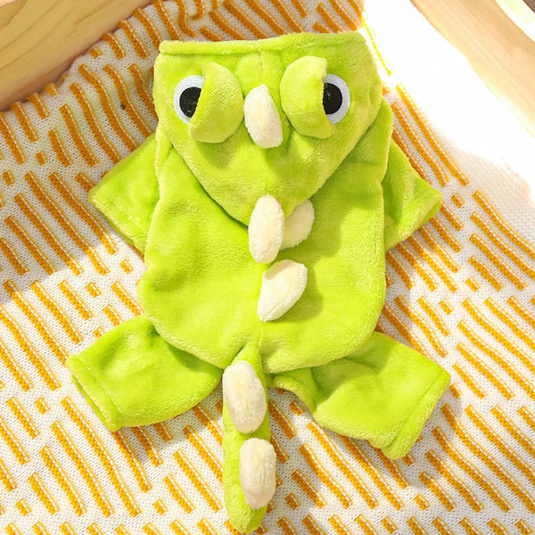 HKM-8438461 Dinosaur Costume Fleece Coat for Small Dogs and Cats - Cute, Cozy, and Easy to Wear