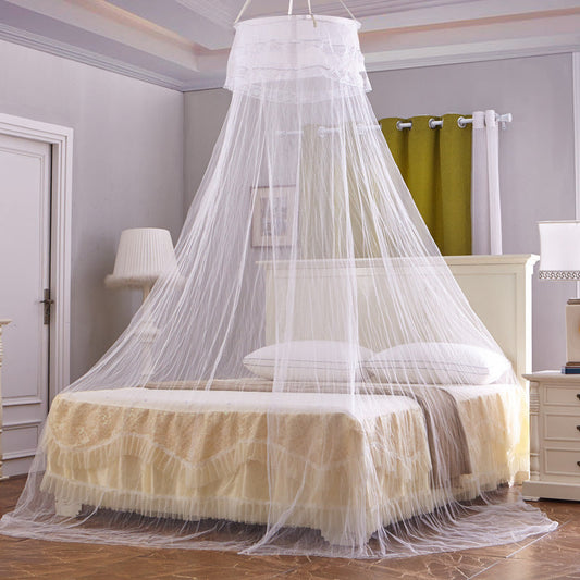 HKM-843859 European Style Hanging Dome Mosquito Net with Single Door Opening, Polyester Fiber Material