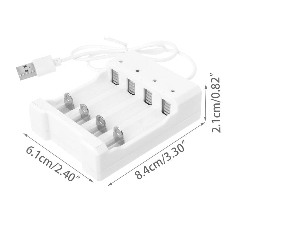 HKM-843923 Smart USB Plug 4-Slot Universal Battery Charger for 1.2V AA/AAA Rechargeable Batteries
