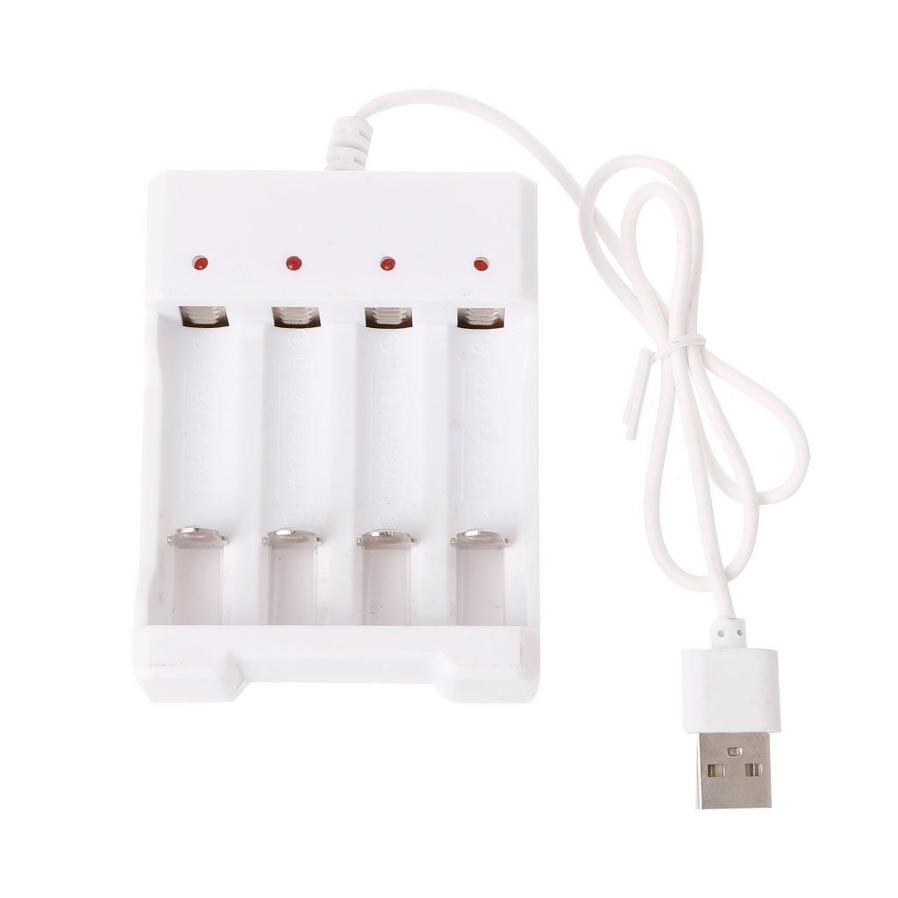 HKM-843923 Smart USB Plug 4-Slot Universal Battery Charger for 1.2V AA/AAA Rechargeable Batteries