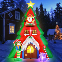 HKM-844051 10FT Inflatable Christmas Tree with Santa Claus for Indoor & Outdoor Holiday Decoration