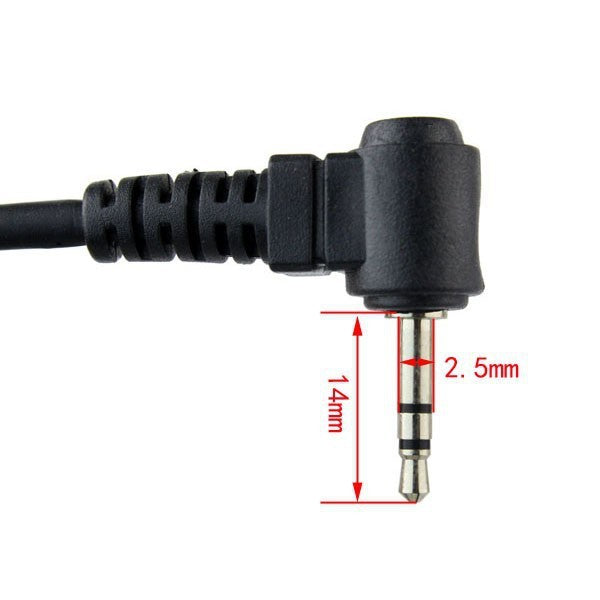 HKM-844051 Single Plug Headset for HYT and Motorola Models with 2.5mm Audio Plug - Black