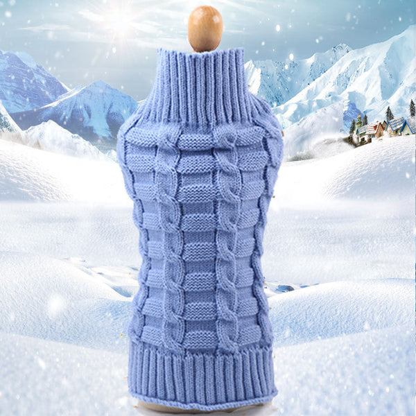 HKM-8441661 Cashmere Twisted Rope Dog Sweater - Cozy Wool Pet Apparel, Various Sizes Available