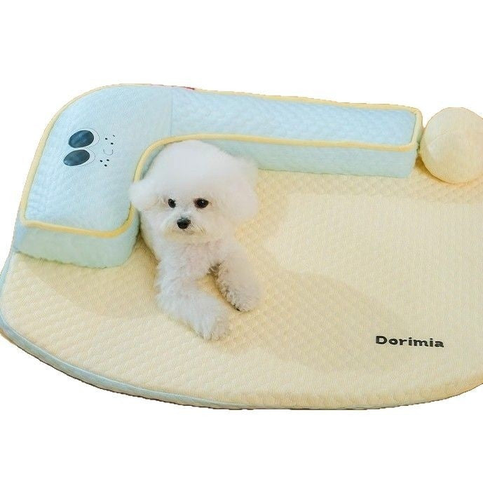 HKM-8441917 Waterproof Removable Washable Dog Sofa in Blue & Pink - Four Seasons Design, Various Sizes Available