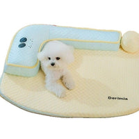 HKM-8441917 Waterproof Removable Washable Dog Sofa in Blue & Pink - Four Seasons Design, Various Sizes Available