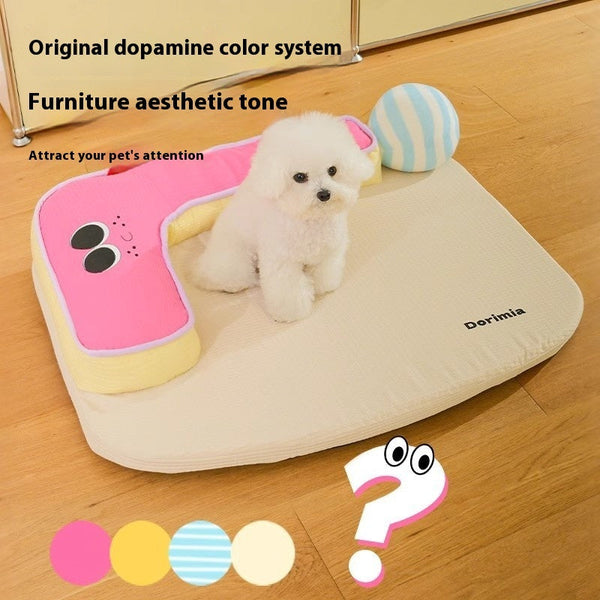 HKM-8441917 Waterproof Removable Washable Dog Sofa in Blue & Pink - Four Seasons Design, Various Sizes Available