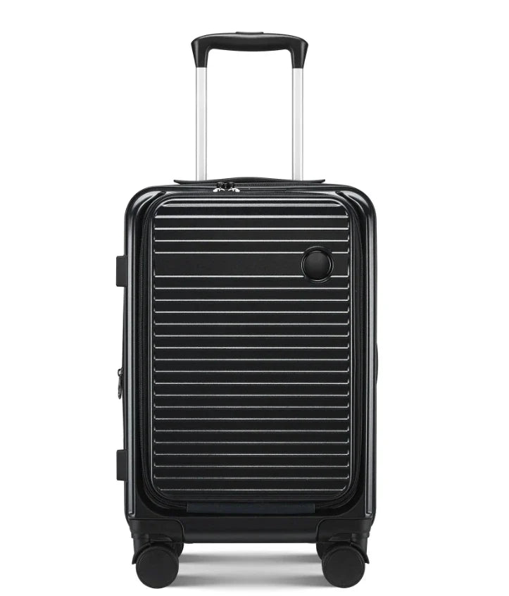 HKM-844243 Lightweight PC Hard-Shell Carry-On Luggage with USB Charging Port and Front Compartment