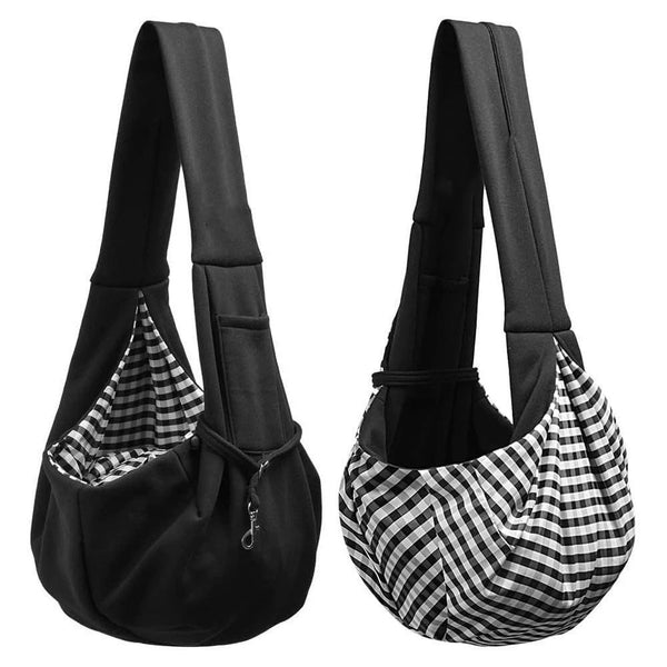 HKM-8442941 Breathable Folding Crossbody Pet Bag in Solid Color - 20L Capacity, Black or Gray