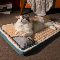 HKM-8443709 Cozy Dog Kennel Pillow Mat with Double Blanket - Available in Various Colors and Sizes