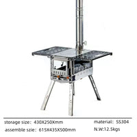 HKM-844371 Compact Stainless Steel Multi-Function Camping Oven for Wood and Pellet Cooking
