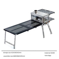 HKM-844371 Compact Stainless Steel Multi-Function Camping Oven for Wood and Pellet Cooking