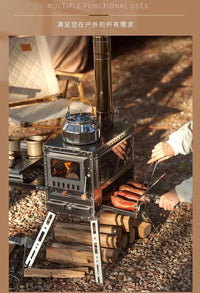HKM-844371 Compact Stainless Steel Multi-Function Camping Oven for Wood and Pellet Cooking