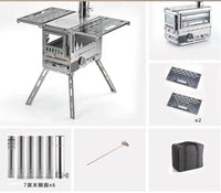 HKM-844371 Compact Stainless Steel Multi-Function Camping Oven for Wood and Pellet Cooking