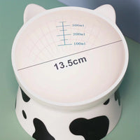 HKM-8443837 Ceramic Pet Bowl with High Foot and Oblique Mouth Design for Cervical Spine Protection