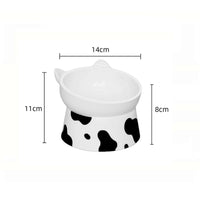 HKM-8443837 Ceramic Pet Bowl with High Foot and Oblique Mouth Design for Cervical Spine Protection