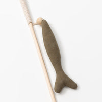 HKM-8444477 Funny Cat Stick with Fish Rod Design - Canvas Nibble Toy for Playful Cats
