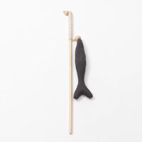 HKM-8444477 Funny Cat Stick with Fish Rod Design - Canvas Nibble Toy for Playful Cats