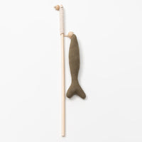 HKM-8444477 Funny Cat Stick with Fish Rod Design - Canvas Nibble Toy for Playful Cats