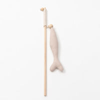 HKM-8444477 Funny Cat Stick with Fish Rod Design - Canvas Nibble Toy for Playful Cats