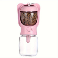 HKM-8445117 Leak-Proof 2-in-1 Dog Water Bottle with Food Container for Travel, Hiking and Outdoor Activities