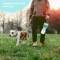 HKM-8445117 Leak-Proof 2-in-1 Dog Water Bottle with Food Container for Travel, Hiking and Outdoor Activities