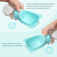 HKM-8445117 Leak-Proof 2-in-1 Dog Water Bottle with Food Container for Travel, Hiking and Outdoor Activities